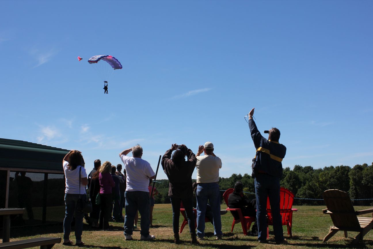 What kind of parachutes are used for tandem skydives